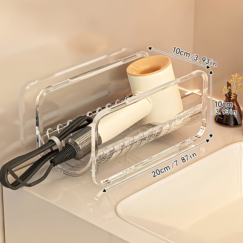 TEMU 1pc Curling Iron Storage Rack, Hair Dryer Storage Box, Egg Roll Rod Organizer, Item Storage Rack, Straight Hair Comb Organizer, Straight Plate
