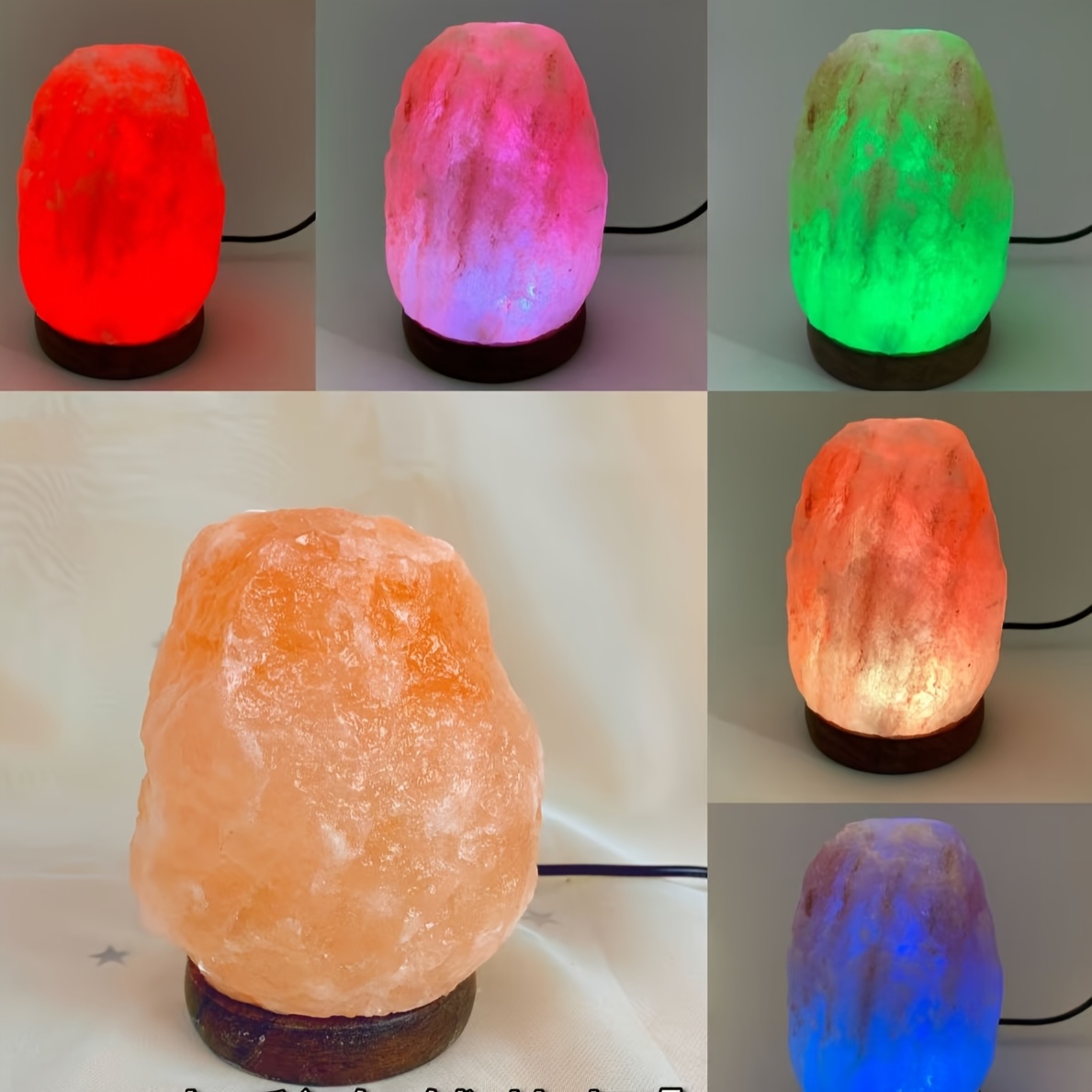 

Salt Lamp With Usb, Color-changing Rock Night Light, Freestanding Tabletop Downlight, Usb Powered, With , For Room Types, Home Decor Accessory