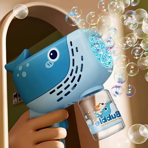 a push and blow bubble cartoon toy with 10 holes designed for children with lights and of producing of bubbles summer outdoor play suitable for boys and girls ages 3 and up