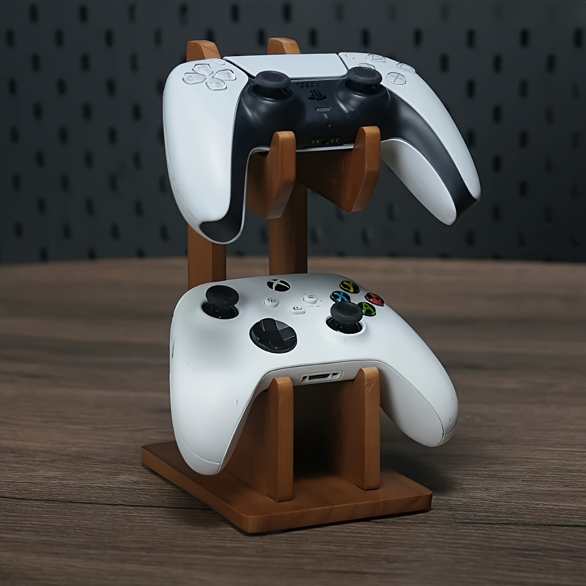 TEMU Walnut Wood Gaming Controller, Controller, And Headset Stand For Displaying And Storing Game Controllers And Headsets, Suitable For Gaming