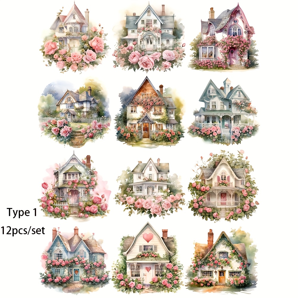 Image of 1 Pack Vintage Garden Seaside Stickers For Diy Cut-out Books, Diaries, Photo Albums, And Stationery Decoration
