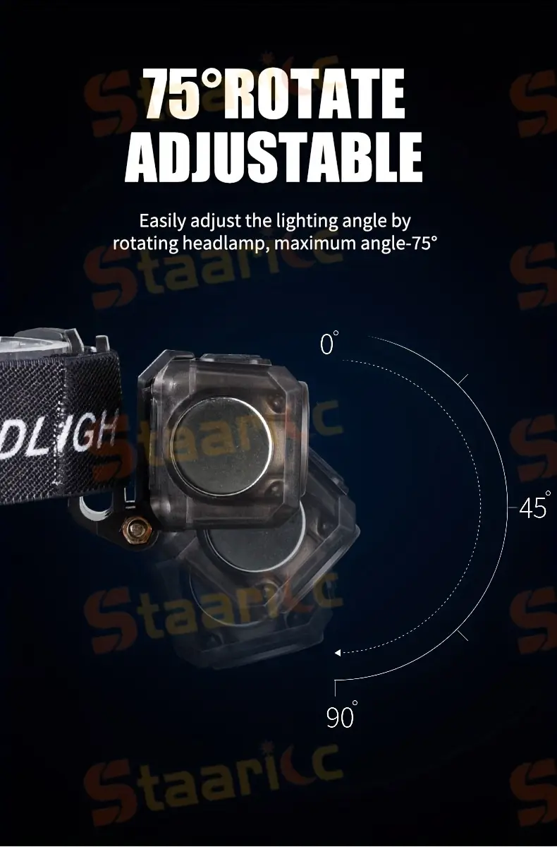 1pc super bright headlamp type c rechargeable for outdoor camping hiking fishing hunting travel details 6