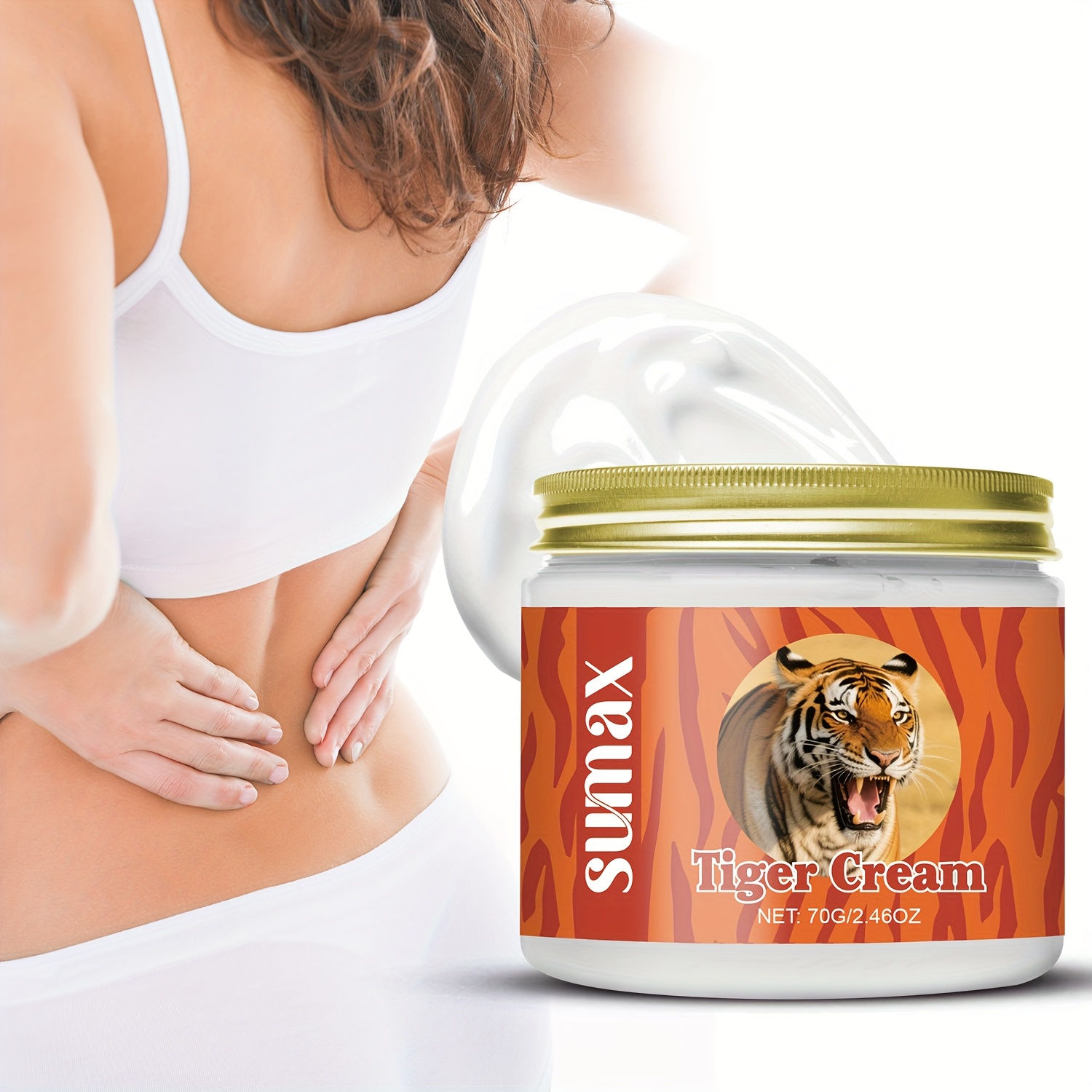 sumax tiger massage cream 1 76  formula joint muscle relief cream for neck shoulders waist knees ankles alcohol free easy absorption unisex for men women   gift massage oil sleek jar   ingredients details 2