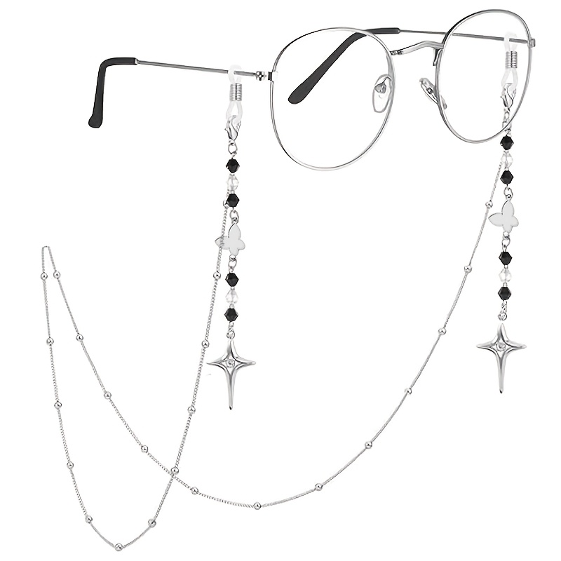 TEMU Stylish Eyeglass Chain For Women - Glasses Holder Chain Glasses Charms For Eyewear Retainer Strap Preventing