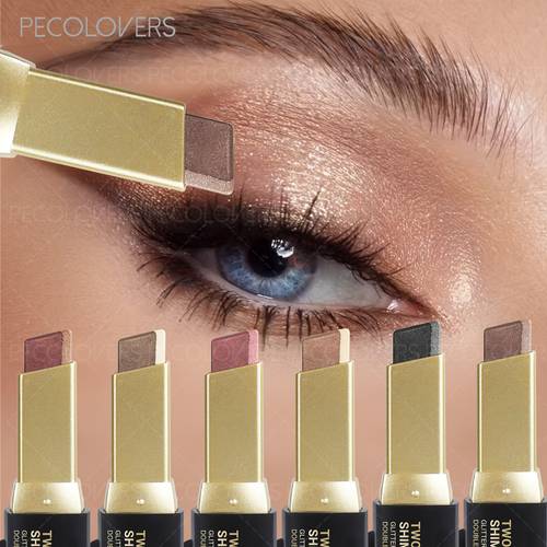 lazy eyeshadow two tone gradient glitter eyeshadow stick waterproof long lasting eye makeup for daily for music festival