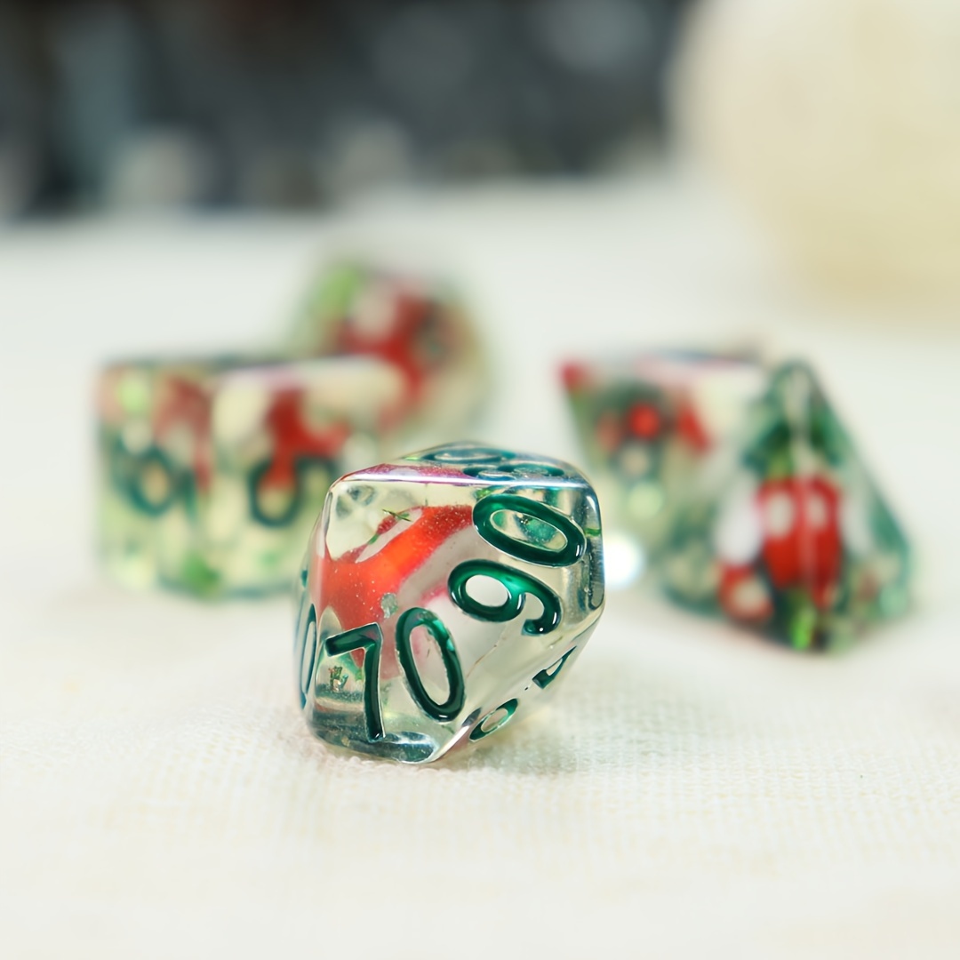 7pcs Board Game Resin Dice with Embedded Cartoon Objects