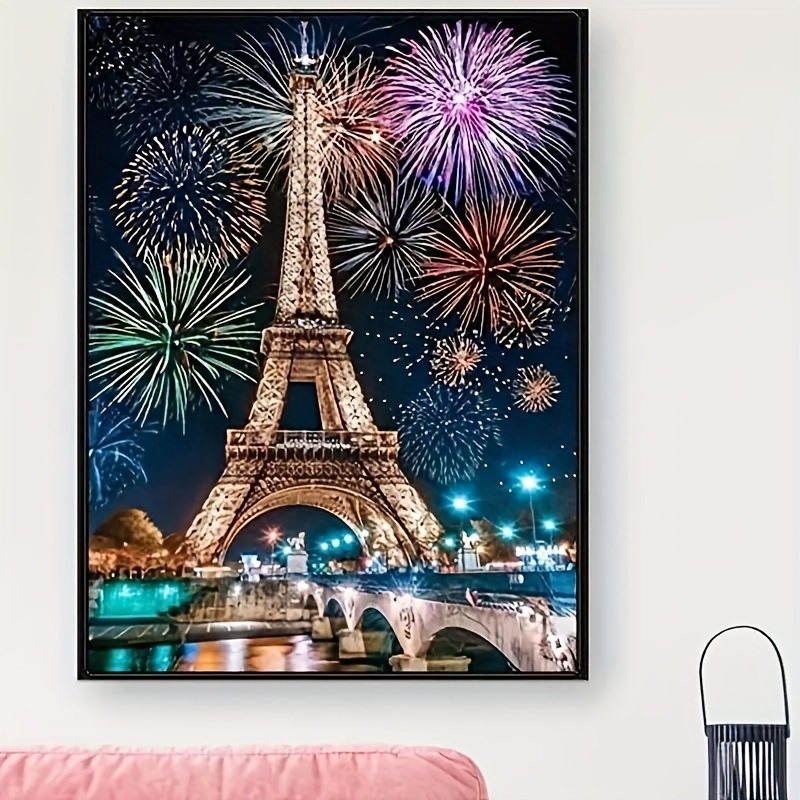 

Diy 5d Eiffel Tower Diamond Art Painting Kits For Adults, Painting Full Diamond Embroidery Pictures Arts Craft For Home Wall Decor Gift Paris Romantic Street Eiffel Tower