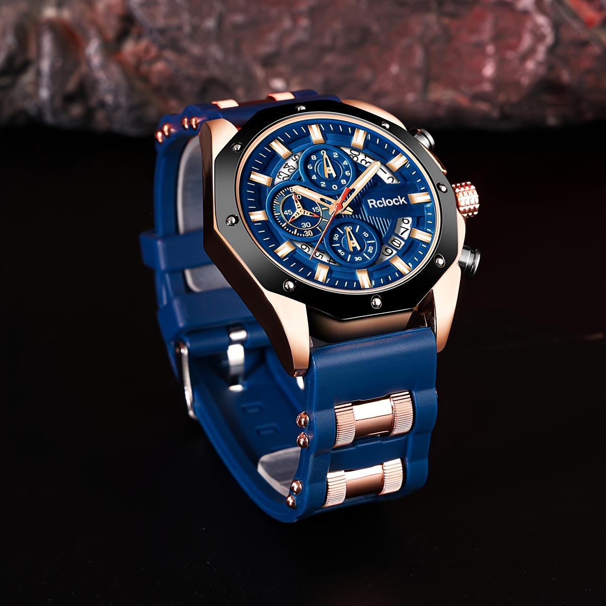 4pcs/set Fashion Men's Watches Set Men's Business Casual Watch & Bracelet Set Calendar Display, Quartz Movement, Men Bracelet Cross Necklace Luxury Watch for Men, Ideal Gift for Him