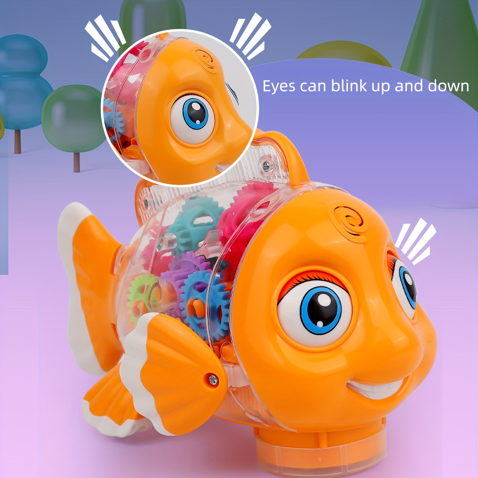 Poisson Clown électronique robotique à piles pour bébé,jouet de natation, bain d'eau,baleine blanche,animaux de compagnie,cadeaux pour enfants - Type  Blue
