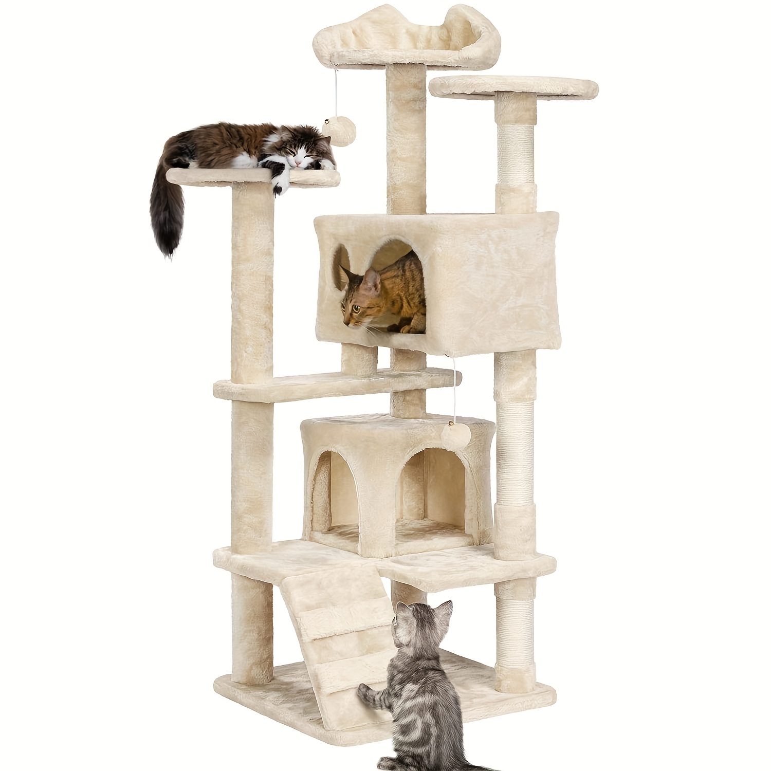 

Household Cat Tree Large Cat Tower Cat Toys Cat Scratching Board Easy To Supplies Cat Climbing Frame Cat Kennel