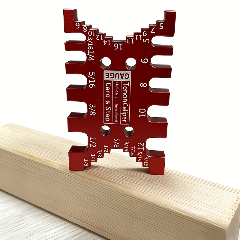 TEMU Red Aluminum Dovetail Gauge, Woodworking Tenon Gauge, With Metric And Imperial Measurement, Compact And Portable, Sturdy And Durable