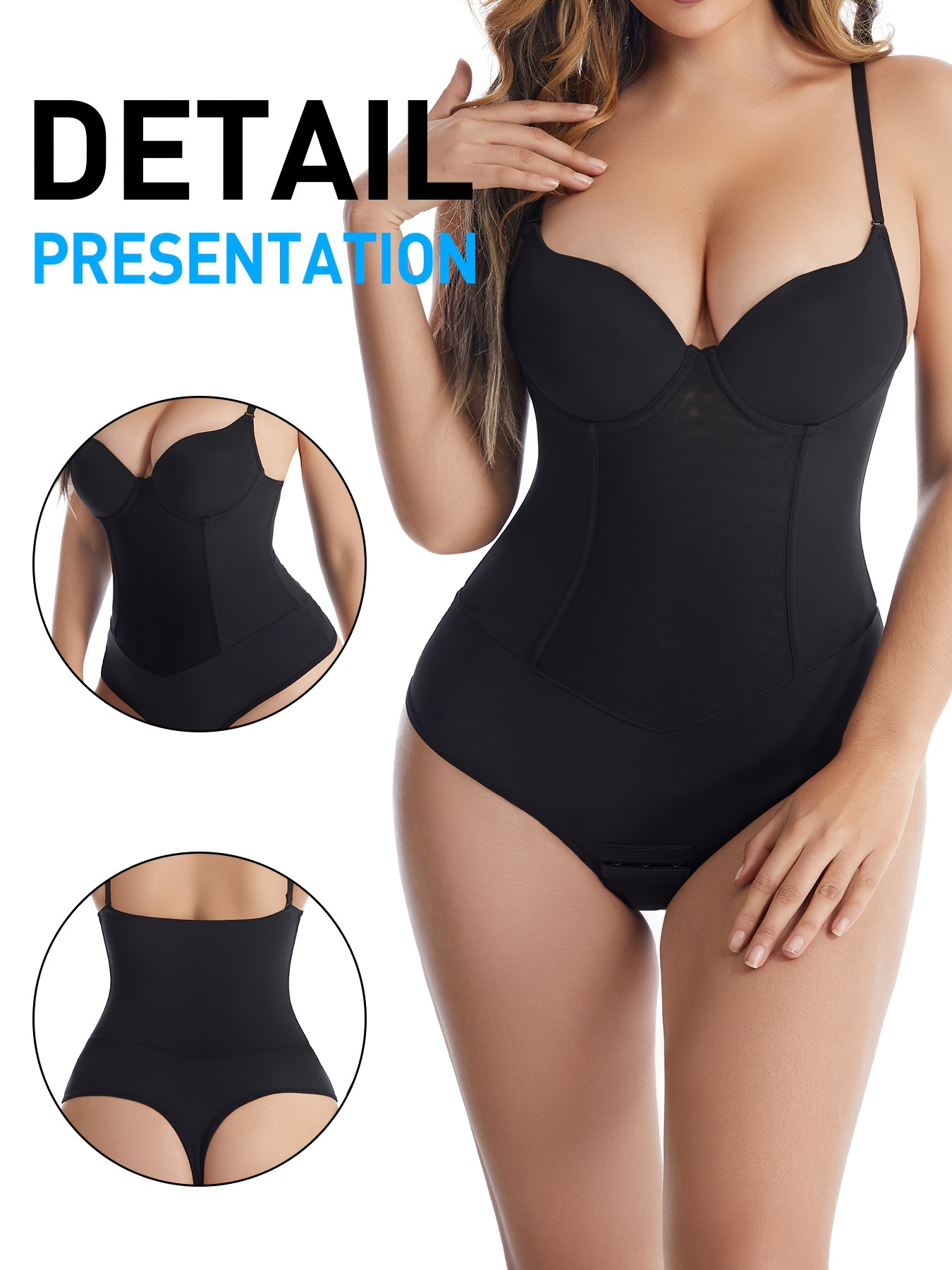 Women Built-in Bra Shapewear Tummy Tucking Slimming Body Shaper Open Crotch  Buckle Bodysuits Casual (A, S) : : Clothing, Shoes & Accessories