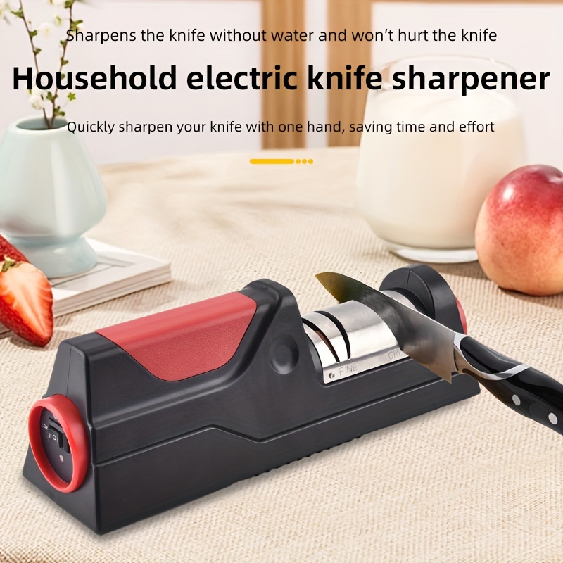 Afilador de cuchillos eléctrico rápido USB Afilador automático ajustable 3  etapas para cuchillos, tijeras, afilador doméstico