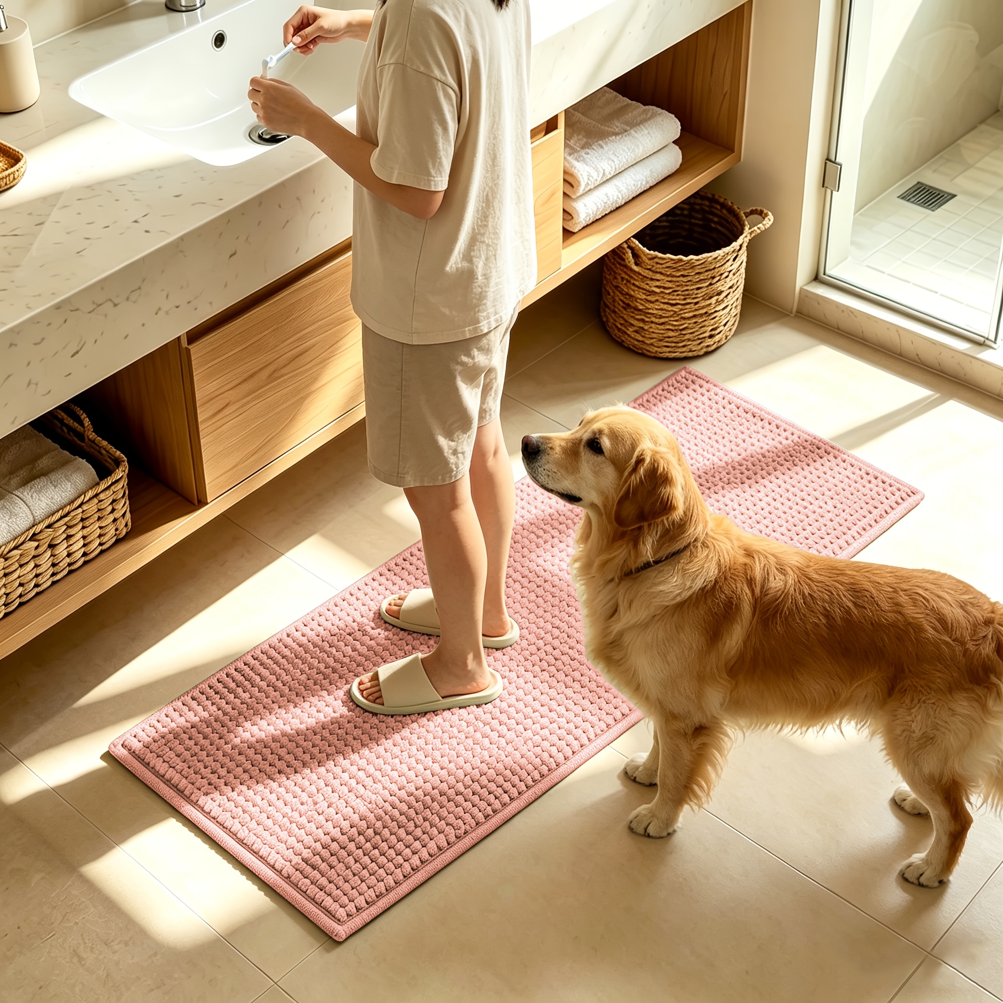 Ultra Absorbent Quick-Dry Chenille Bath Mat