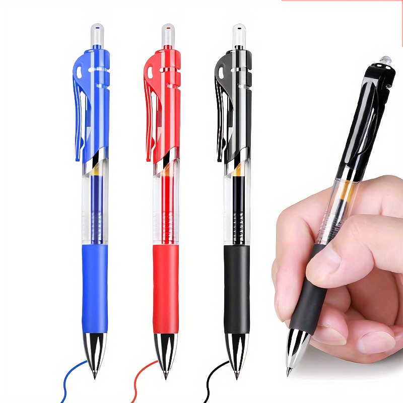 

5-pack Retractable Ballpoint Pens, Ultra-fine Point Black Ink, Durable Plastic Body With Oval Shape, Ideal For School, Office, And Home Use - Age 14+