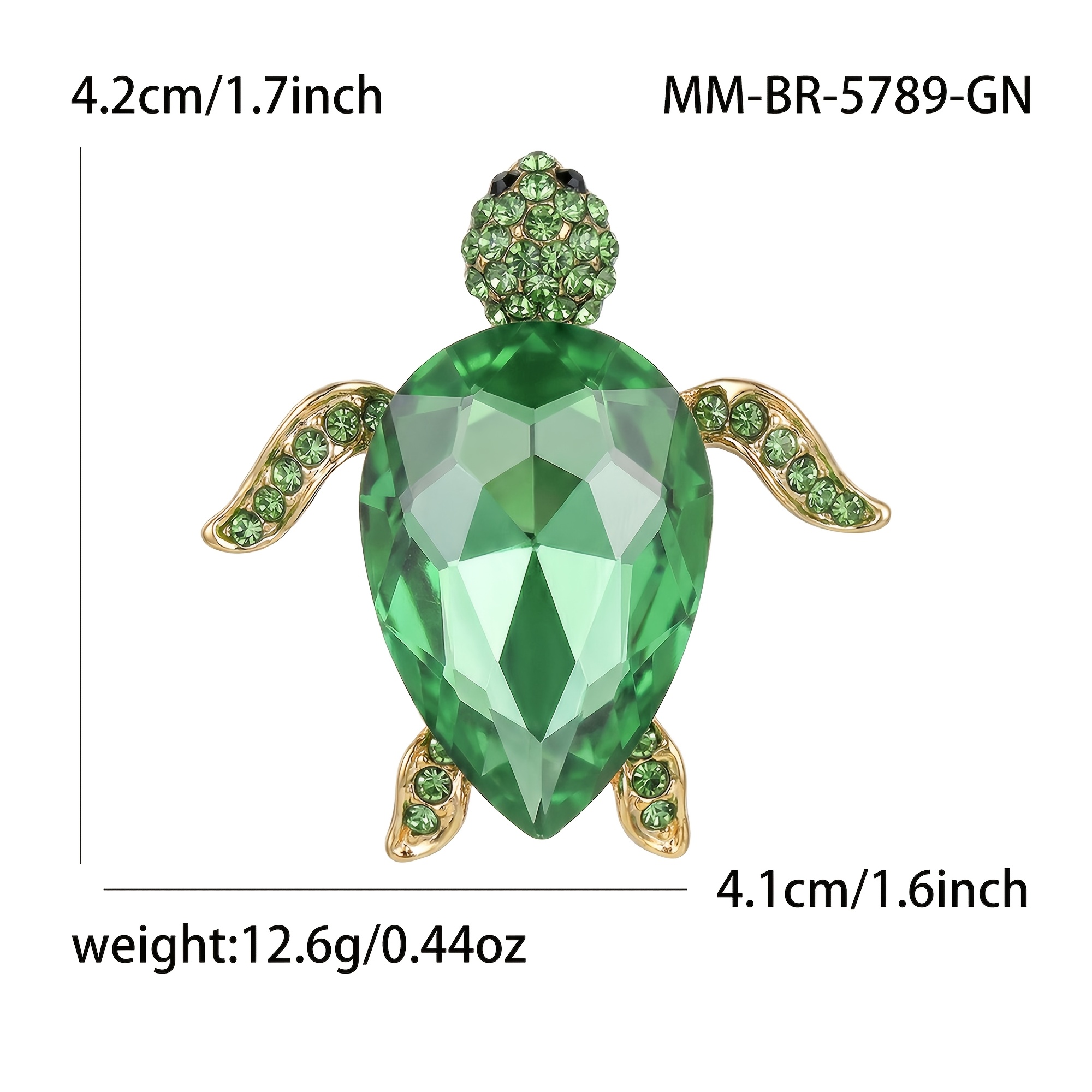 TEMU Classic Rhinestones Sea Turtle Brooches For Women Unisex Wear Crystal Gems Animals Pins Used As Necklaces Badges Casual Party Banquets Gifts