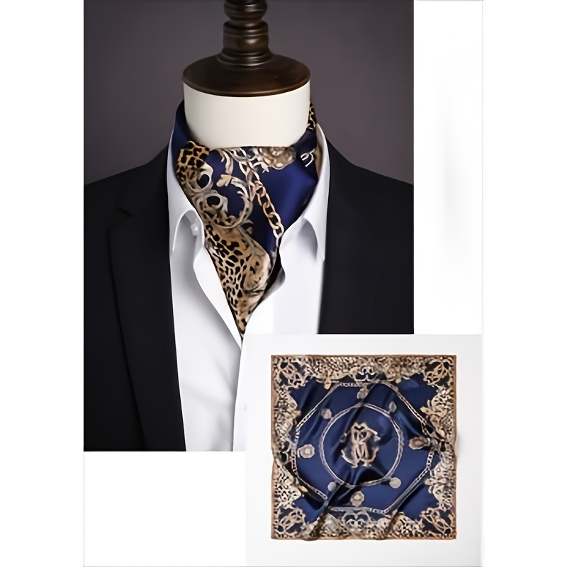 TEMU This Scarf Features High-density Smooth -like Satin Fabric, With A And Skin-friendly Texture. The Design On Leopard Print, Chain, And Retro