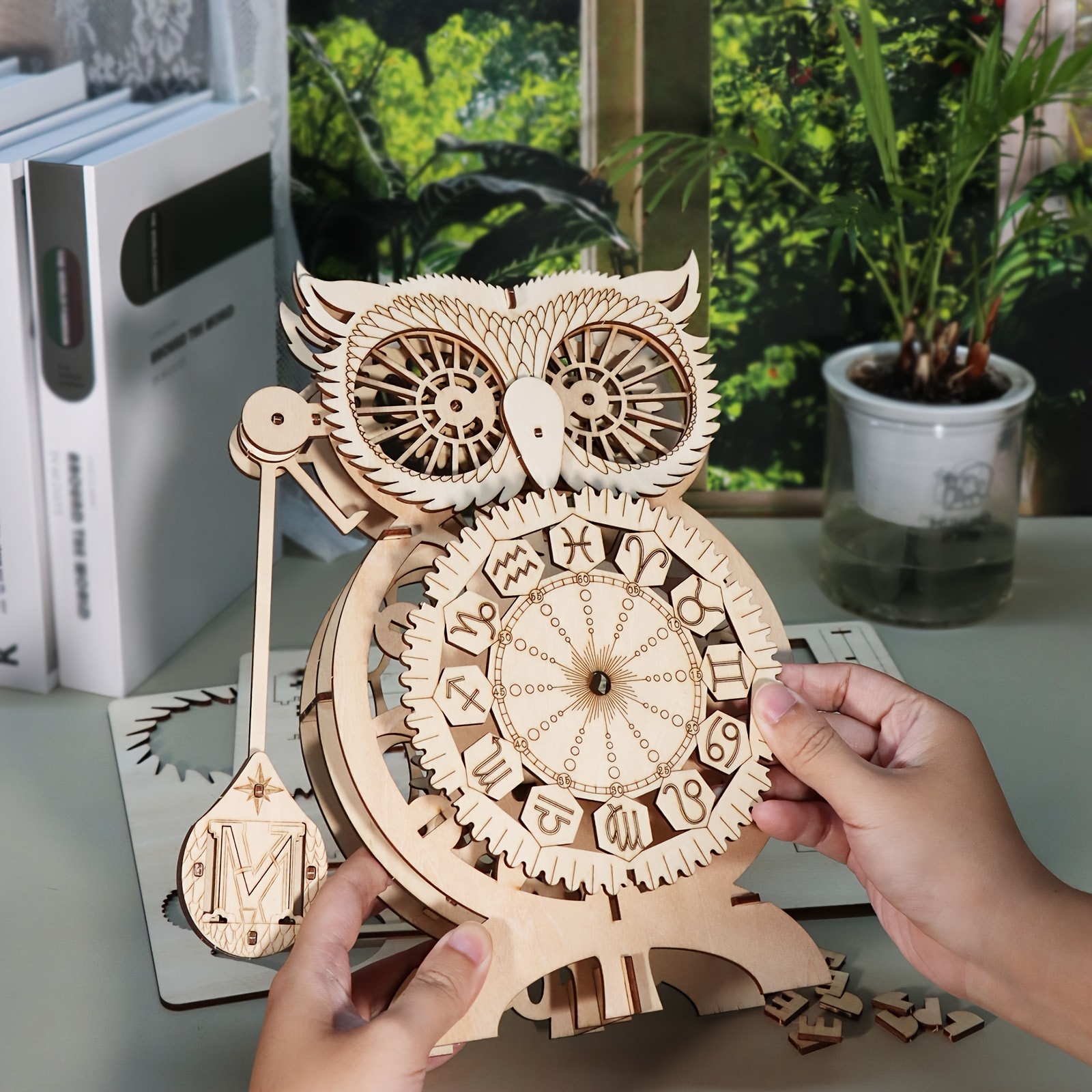 

Kit de construction de puzzle 3D en bois Owl Clock, modèle à , artisanat unique, cadeau de Noël