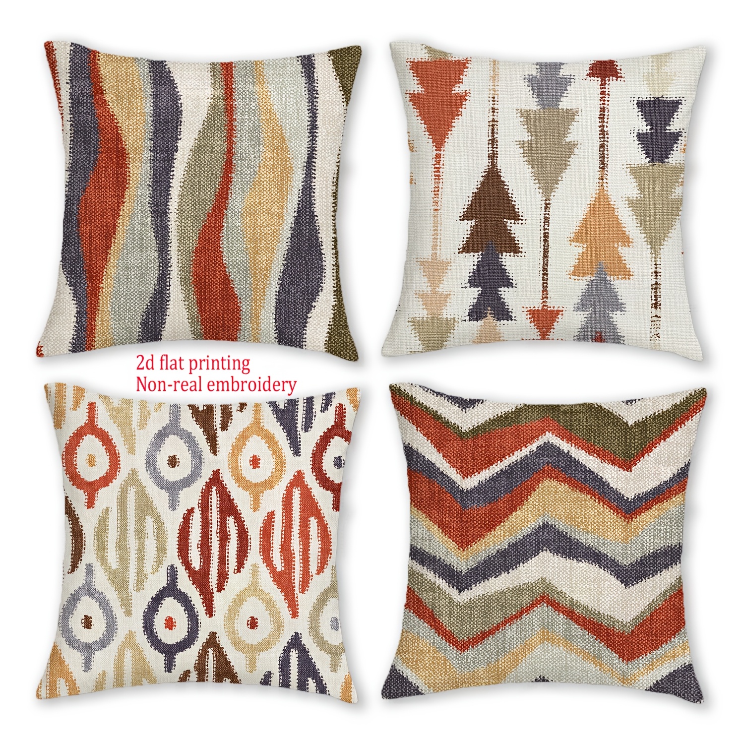 Housses De Coussin 40x40 Cm En Velours Chenille - Lot De 2, Couleur Kaki - Déco Bohème Pour Canapé, Lit, Salon