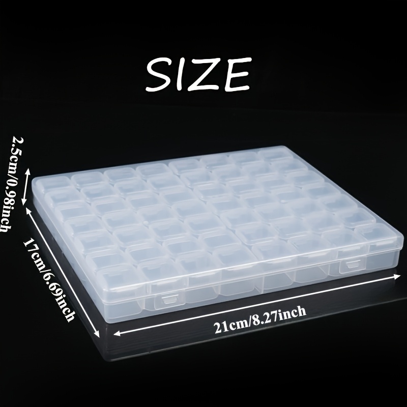 TEMU 57pcs Clear Jewelry Organizer Box, Reusable Plastic Storage Box With Removable Compartments For Earrings, Rings, Beads, Cosmetics And Crafts,