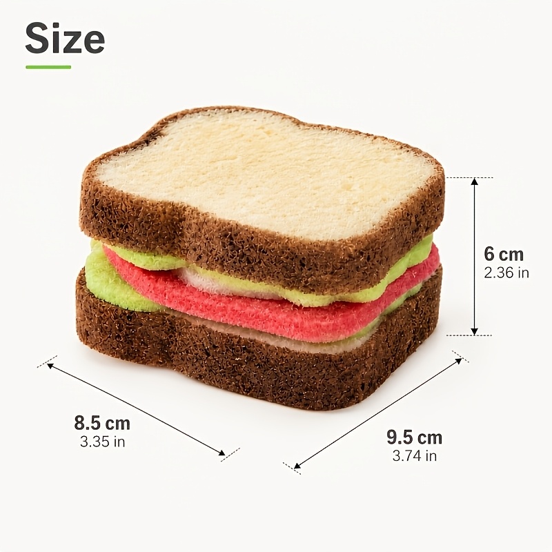 TEMU Sandwich-style Dish Sponge Cloth - Dual-textured Cellulose Core With Heavy-duty Scouring Mesh For Pots & Pans And Foam Layer For Fragile
