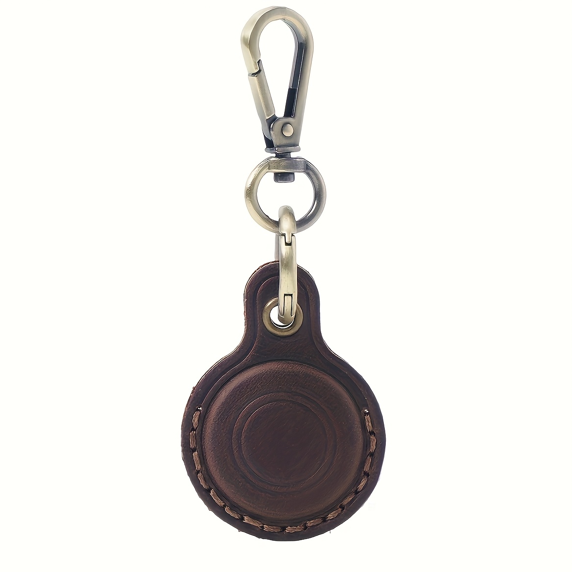 Image of Retro Case For Airtag Top Layer Cowhide Dog Collar Additions Anti-lost Pet Collar Decorative Additions Used For