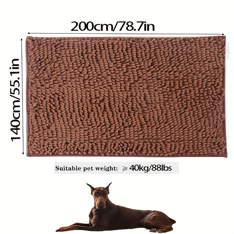E-shop braune Hundematte Plus 140cm*200cm, saugt Feuchtigkeit von Haustierpfoten auf, erweiterter Teppich, waschbare rutschfeste Waschmatte,