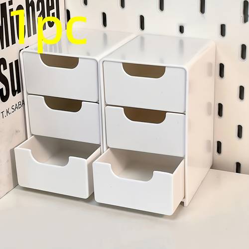 3 tier drawer organizer jewelry box suitable for storing office supplies hair clips jewelry compact and cute design ideal for desktop storage and organization home use home desktop and drawer organizer