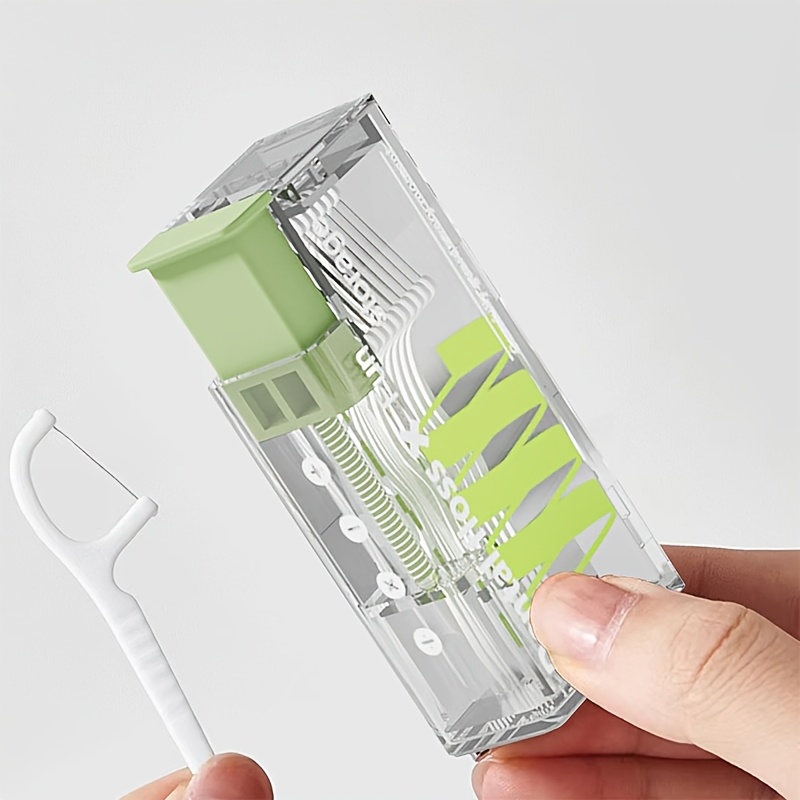 TEMU 1pc Dental Floss Storage Box 10pcs In Portable Household Machine Type Premium Carry-on Automatic Dental Floss Box