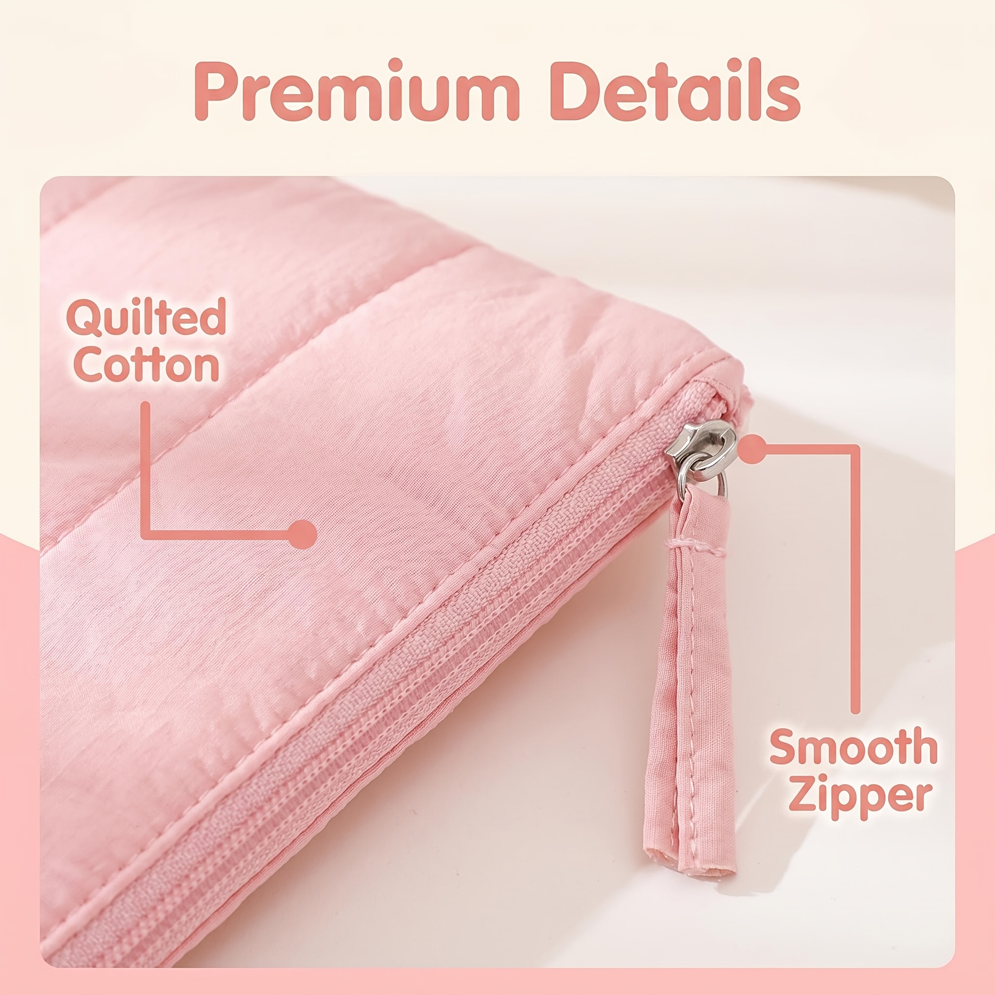 Macaron Color Cloud Makeup Pouch, Soft Quilted Storage Bag