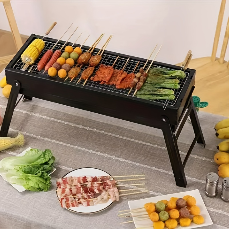 

1pc, Outdoor Grill, Portable Charcoal Stove, Steak Grill, Portable Folding Grill, Patio Charcoal Grill, Stainless Steel Grill Rack For Outdoor Picnic, Camping