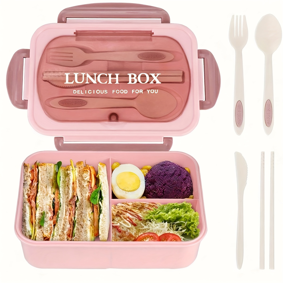A Partitioned Thermal Lunch Box In , Suitable For Microwave Use, Perfect For Students And , And Makes A Great Gift (font Random)