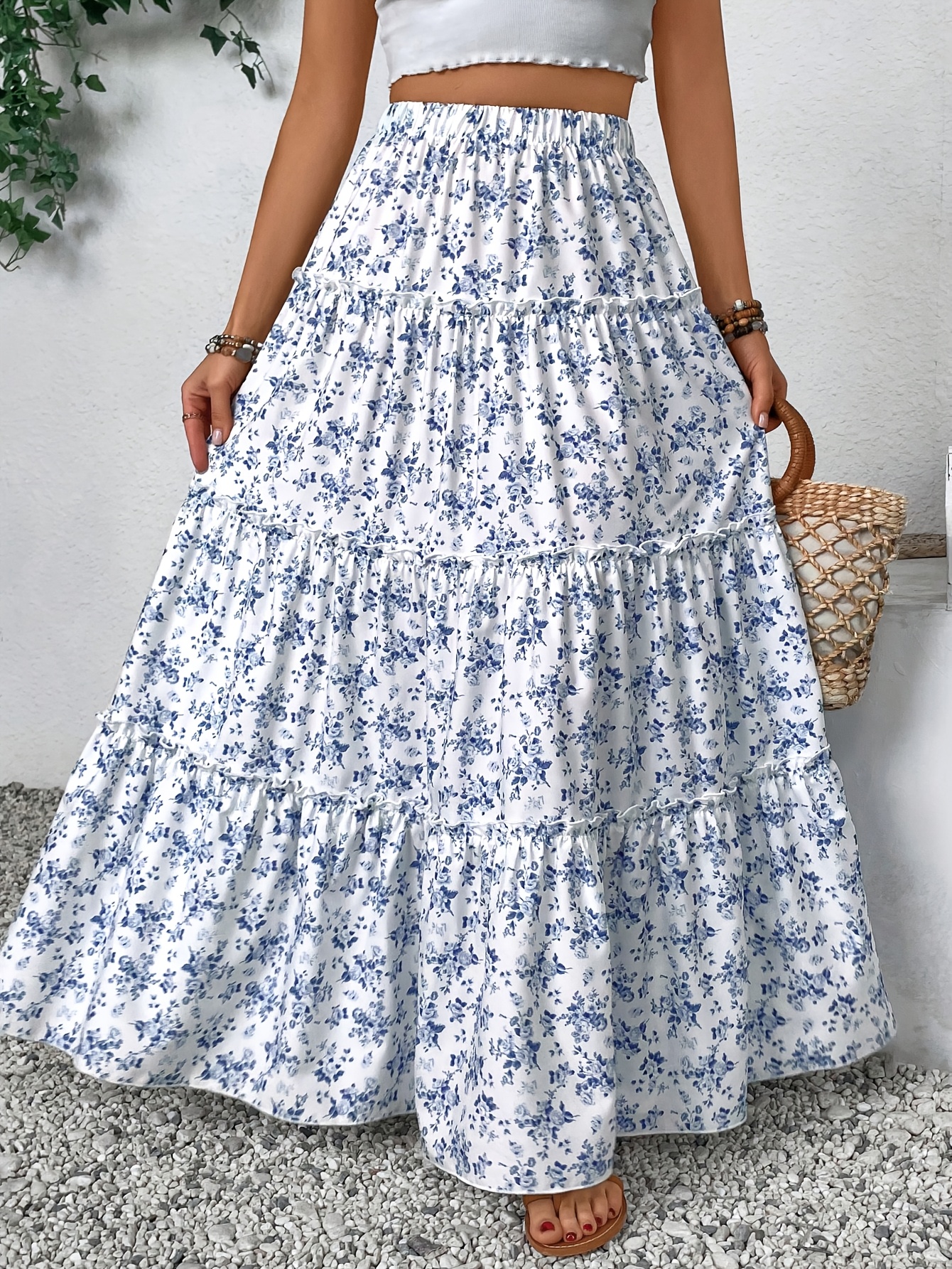 long floral skirt sold on Temu United States