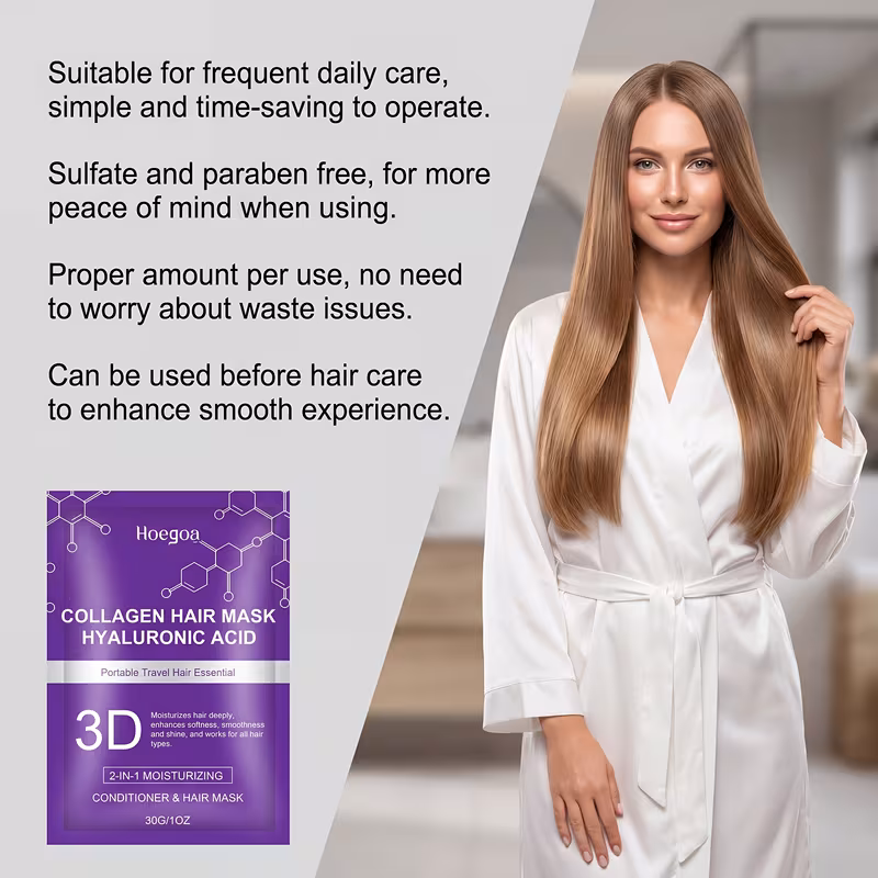 hoegoa collagen 2 in 1 moisturizing conditioner and hair mask portable travel hair essence nourishes hair enhances smoothness and suitable for all hair types gift idea 30g 1oz Product details 6
