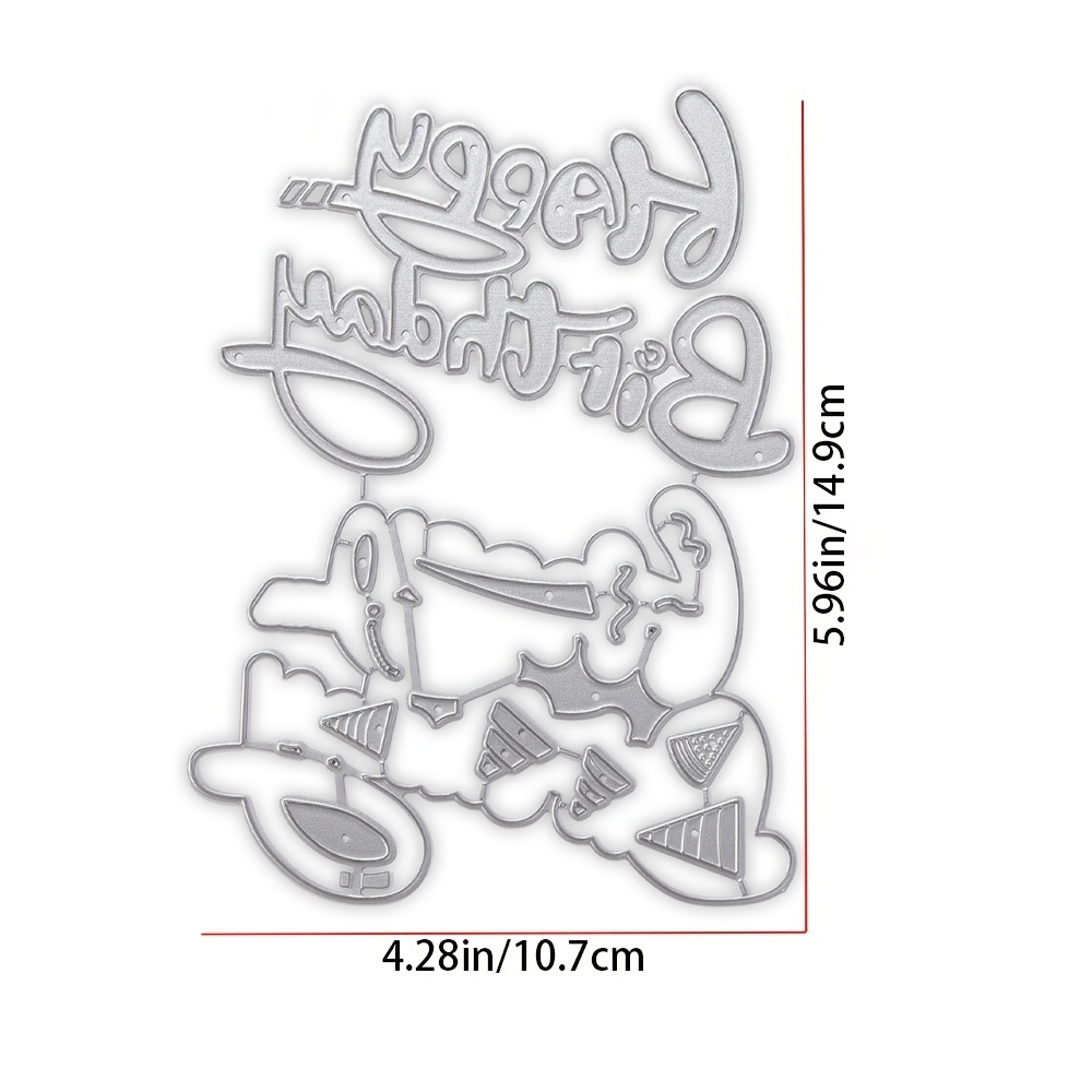 TEMU "happy Birthday" Metal Cutting Die For Scrapbook Making - A Birthday-themed Design Ideal For Greeting Cards And Scrapbooking Templates, Crafting
