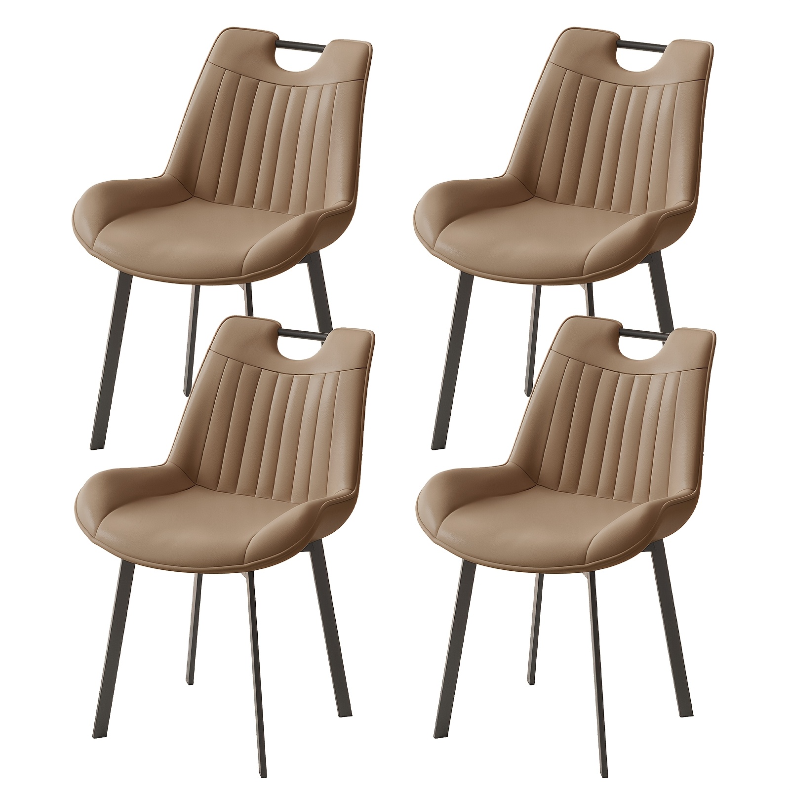 Set Of 4 Contemporary Dining Chairs Featuring Metal Legs And Padded Seats, Ideal For Dining Areas, Kitchens, And Living Rooms, With A Weight Capacity Of 330 And Easy Assembly