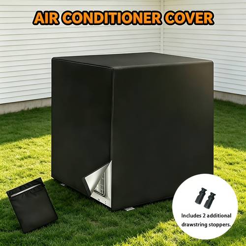 300d air conditioner outdoor unit cover with storage bag oxford fabric ac condenser protection cover adjustable drawstring anti tear ac cover for patio backyard balcony garden outdoor use