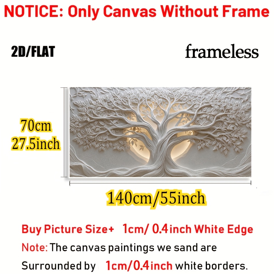 TEMU 2D Flat, 2D Flat, 2D Flat Decorativa 2D/Flat, Decorazione d', Grande Albero della Vita Senza Cornice Pittura Murale Naturale - Murale Decorativa