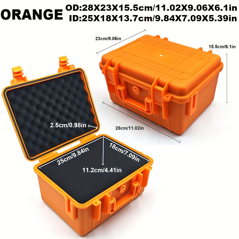 TEMU 1pc Plastic Hard Shell Toolbox, Safe Box, High , Made Of High-quality Pp/abs Material, Durable, Pressure-resistant, And Drop-proof. With A Full