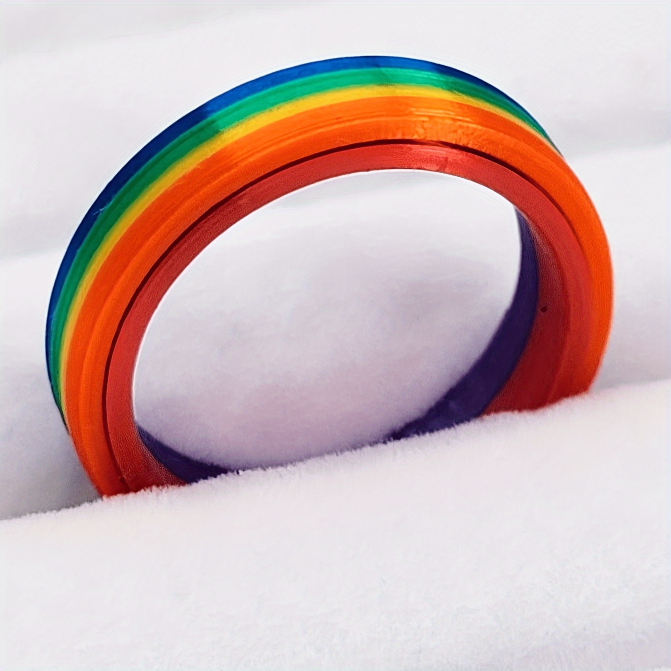 Rainbow Fidget Spinner Ring for Women, Party Jewelry