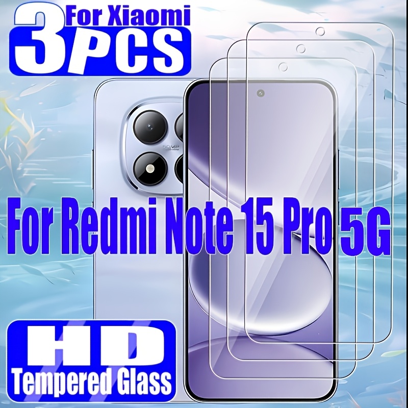 E-shop [3er-Pack] Xiaomi Redmi Note 15 Pro Bildschirmschutz, gehärtetes Glas mit einfacher Installationsschale – Blasenfreie Anwendung