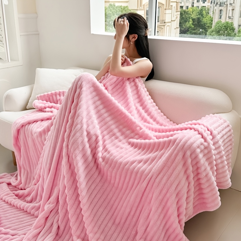 TEMU 1pc Random Style Throw Blanket Suitable For Travel, Sofa, Bed, Office And Home Decor - Soft, Lightweight, Comfortable Bed Blanket For Adults -