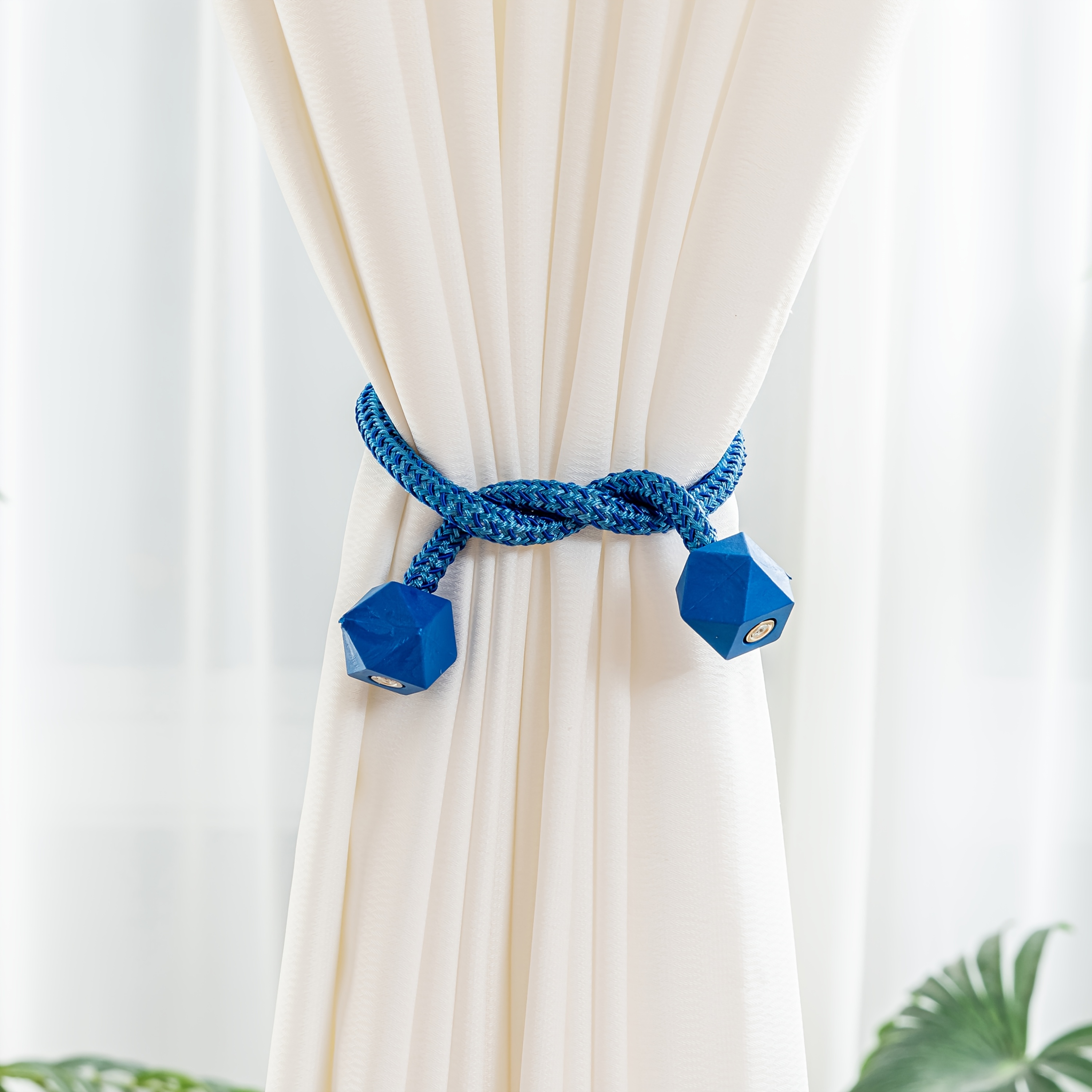 4pcs Modern Magnetic Curtain Tiebacks - Adjustable, Strong Hold for Bedroom & Living Room Decor