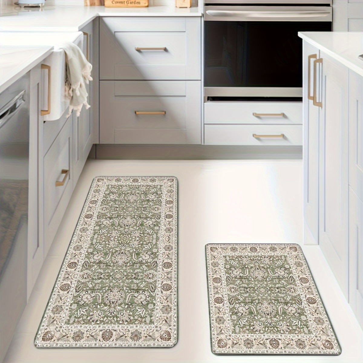 

Non-slip Kitchen Runner Rugs Set - 3 Pieces, Machine Washable, Polyester, Rectangle Mats For Bedroom, Living Room, Laundry, Bathroom - Includes Sizes 40x60cm, 50x80cm, 40x120cm