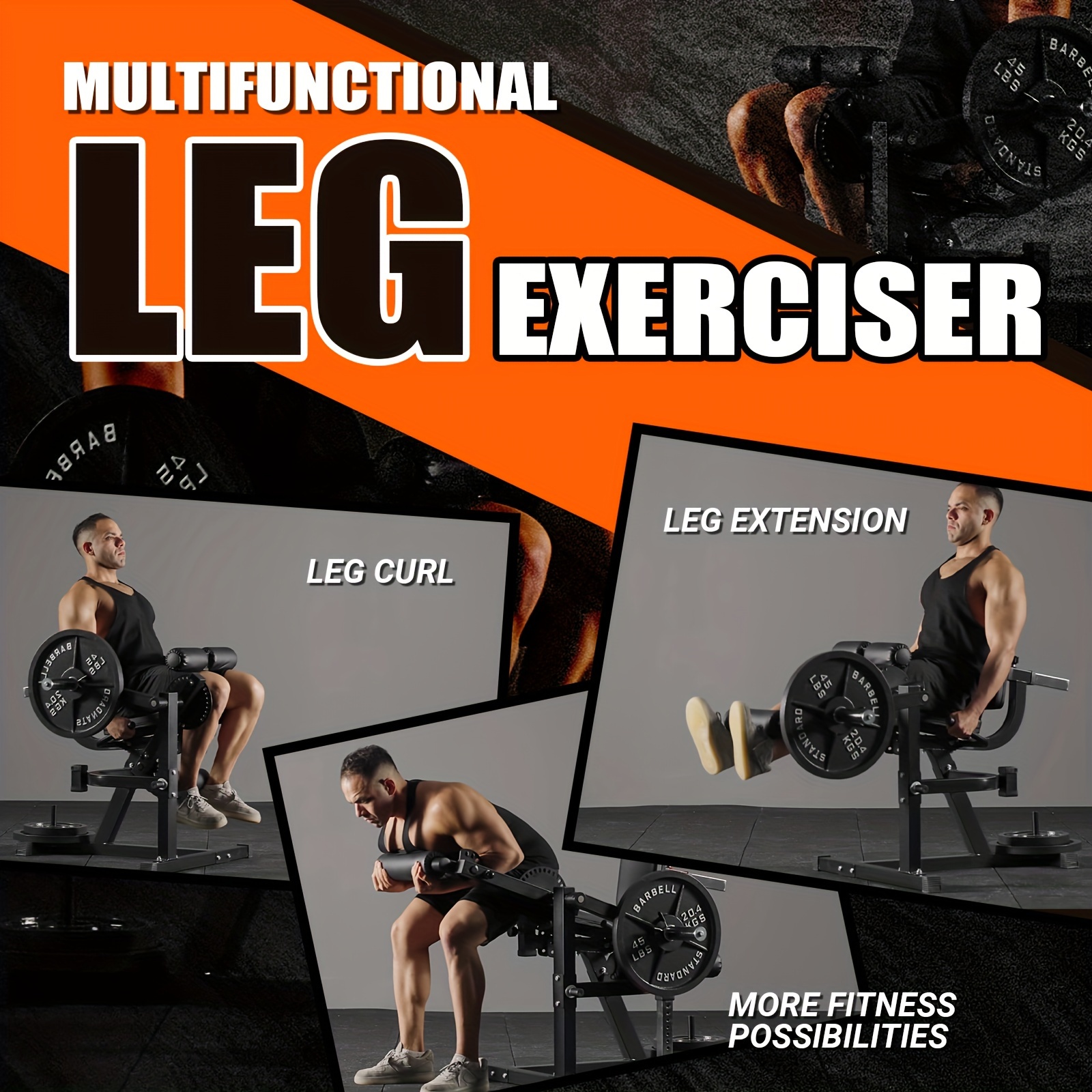 

2-in-1 Leg Extension And Machine, Lower Body Special Leg Machine, Leg Rotary Extension For Thigh, Adjustable Leg Exercise Bench With Plate