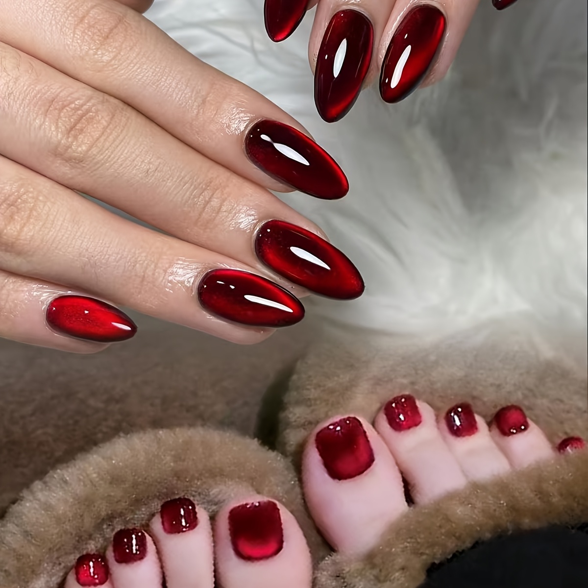 E-shop 48-teiliges Wassertropfen-Katzenaugen-Press-On-Nagelset, weiches Gel-Material, 12 Größen, für den Sommer, Geschenk zum Muttertag, inklusive