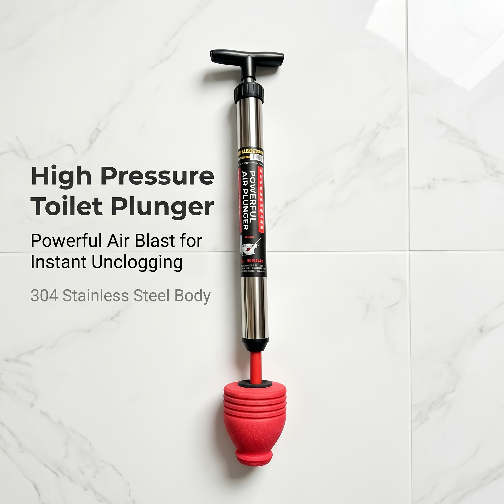 heavy duty high pressure air toilet plunger drain blaster pump suitable for commercial residential use portable pipe unclogger with air pump system for clog removal bathtub sink shower drain cleaning tool