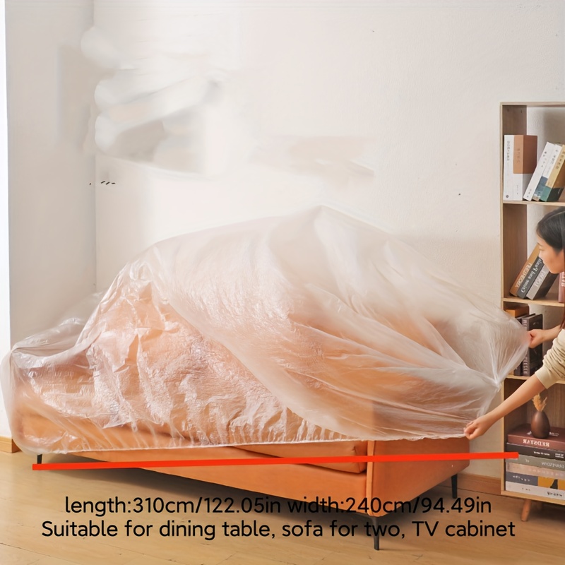 2pcs Dust Cover With Elastic 122in*94in Suitable For Sofa, Air Conditioner, Tv, Refrigerator, Indoor And Outdoor Use