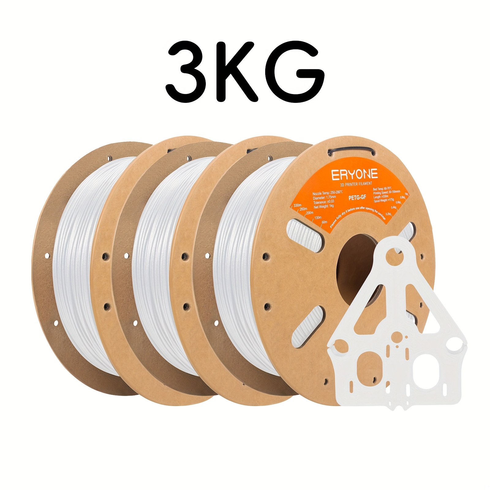 Eryone 3kg Petg-gf 3d Printing Supplies Filament For 3d Printer, 1.75mm +/-0.03mm