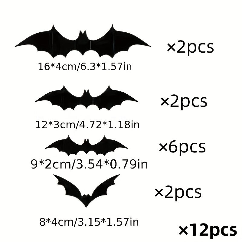12 60pcs   pvc bat halloween decorations collectible buildings accessories create a haunted atmosphere perfect wall stickers for halloween party durable reusable party supplies addictively weird halloween accent halloween decor